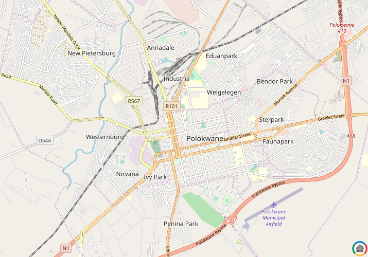 Map location of Polokwane